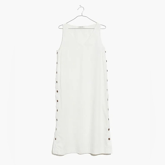 MADEWELL Linen Cotton Side Button Midi Dress - Picture 5 of 10